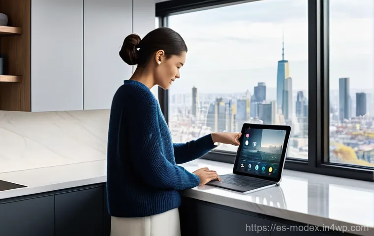 인공지능과 윤리  현황과 전망 - **Prompt 1: AI Seamlessly Integrated into Daily Life**
    "A cozy, modern living room bathed in sof...