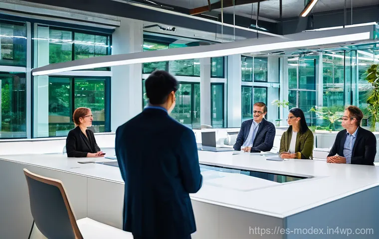 인공지능과 윤리  현황과 전망 - **Prompt 2: Reflecting on Data and Algorithmic Ethics**
    "A diverse group of young adults, dresse...