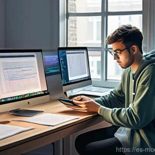 기술과 인간의 관계  심리적 분석 - **Digital Overload & Fragmented Focus**
    "A young adult, casually dressed in comfortable, modest ...